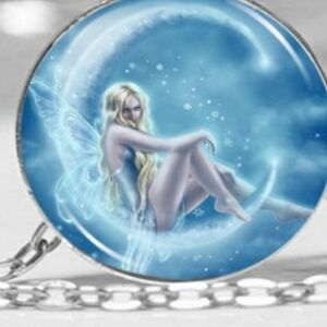 Moon FAIRY CHAIN AND PENDANT necklace Crescent Moon Fairy NECKLACE